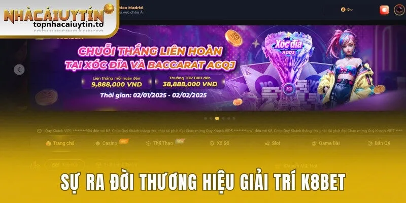 Sự ra đời thương hiệu giải trí trực tuyến K8bet